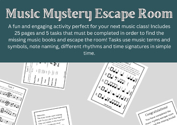 Preview of Music Mystery Escape Room