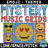 Music Mystery Grids - Music Coloring - Line/Space/Pitch {E