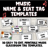 Music Name, Seat or Folder Tag TEMPLATE- easy to edit and 