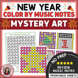 Music New Year Activities - Music Mystery Art Colouring Pages