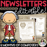 Music Newsletters with Composers: Editable Templates for E