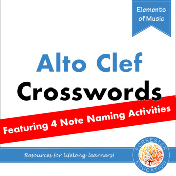 Music Notation Crosswords Alto Clef by Forrester Education TpT