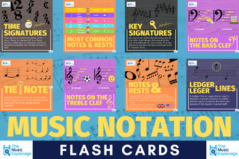 Preview of Music Notation - Flash Cards