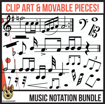 Preview of Music Notation: Movable Digital Pieces & Clip Art BUNDLE