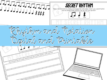 Preview of Music Notation and Rhythm Digital/Printable Worksheet