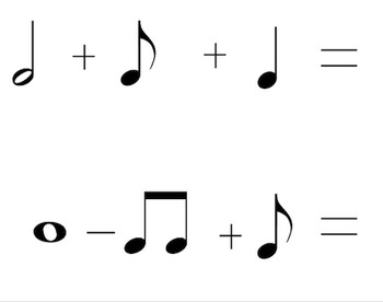 Preview of Music Note Addition Worksheet