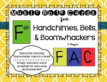 Preview of Music Note Cards for Handchimes,Bells,Boomwhacker