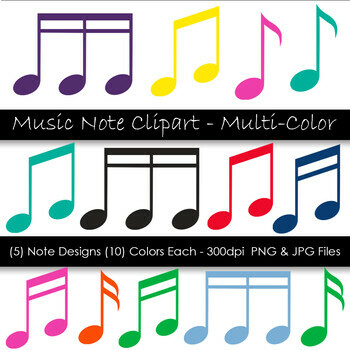 Music Note Clip Art - Colorful Music Notes by GJSArt | TpT