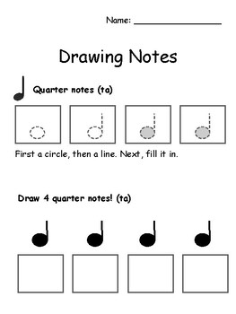 Preview of Music Note Drawing Practice