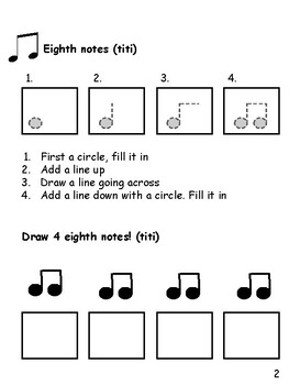 Preview of Music Note Drawing Practice (K-2)