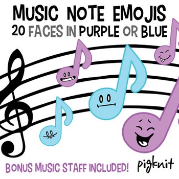 Preview of Music Note Emoji Clip Art | Band | Music Staff | Smiley Faces | Emoticons