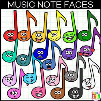 Preview of Music Note Faces Clipart