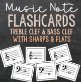 Music Note Flashcards with Sharps and Flats