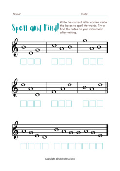 Preview of Music Note Identification Theory Worksheet Canva Editable Template