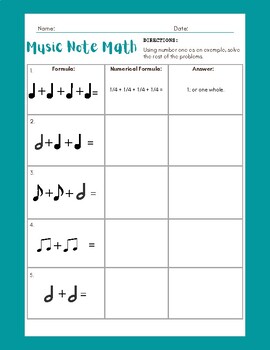 Preview of Music Note Math
