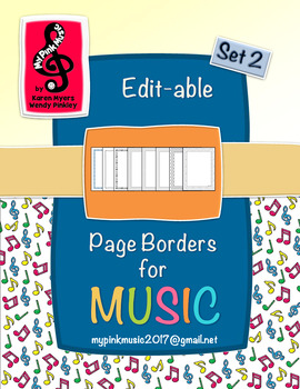 Preview of Music Note Page Borders for ALL Music Teachers (set #2)