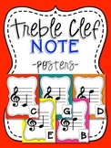 Music Note Posters - Treble Clef - Boomwhacker Colors