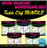 Music Note Reading Word Search - Treble Clef BUNDLE