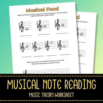 Preview of Music Note Reading Game Sheet - Music Theory Class Learning Method