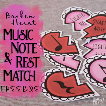Preview of Music Note & Rest Match | Valentine's Hearts
