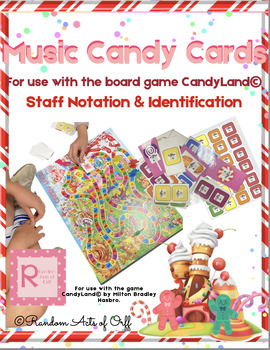 Preview of Music Note Staff Cards to use with CandyLand© Game