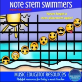 Music Note Stem Swimmers Worksheets and Posters | Reproducible