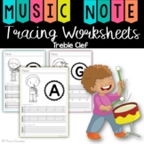 Music Note Tracing Worksheets Treble Clef