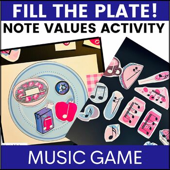 Preview of Music Note Values Activity - Fill  Your Plate With the Correct Number of Beats!