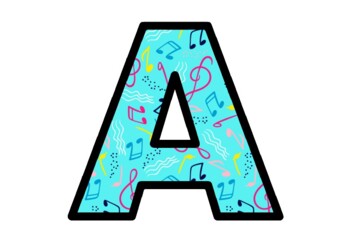 Preview of Music Bulletin Board Letters, Classroom Décor, Alphabet