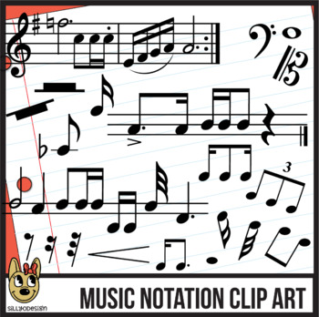 Preview of Music Notes Clip Art - Accurate Standard Musical Notation