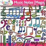 Music Notes Clipart: 104 Colorful Single Rhythm, Notation,