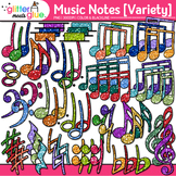 Music Notes Clipart: 84 Colorful Single Rhythm, Notation, 