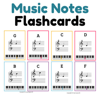 Preview of Music Notes Flashcards: Sharpen Your Musical Knowledge! 12 cards