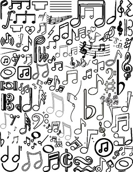 Preview of Music Notes & Rests Coloring Page, Count to 100, Centers, Substitute