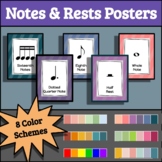 Music Notes & Rests Posters -- 8 Color Scheme Options!