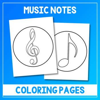 Preview of Music Notes & Symbols Coloring Pages - Bass & Treble Clef - Posters - Room Decor
