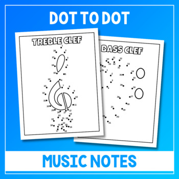 Preview of Music Notes & Symbols Dot-to-Dot Worksheets - Connect the Dots Activity