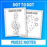 Music Notes & Symbols Dot-to-Dot Worksheets - Connect the 