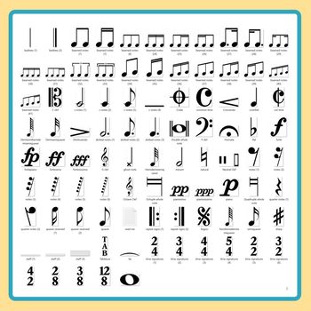 music note symbol word document