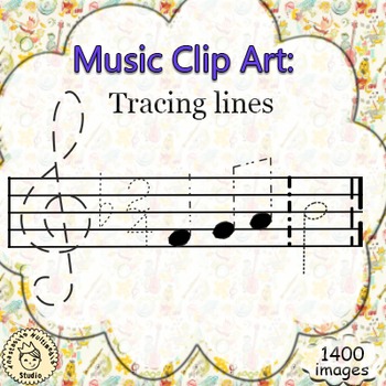 Preview of Music Notes & Symbols Tracing Clipart | Tracing Music Notes Images