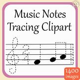 Music Notes & Symbols Tracing Clipart | Tracing Music Note