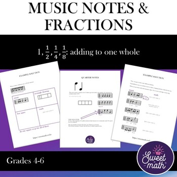 Preview of Music Notes and Fractions: Rhythm
