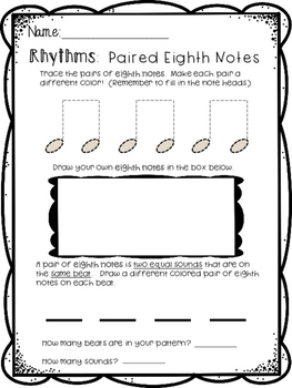 Music Notes and Rests - Music Activity Pack (MAP) for Levels K-2 by