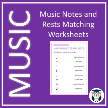 Preview of Music Notes and Rests - a matching activity - FREE Worksheet