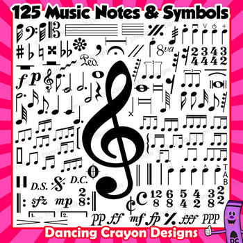 Preview of Music Notes and Symbols Clip Art | Musical Notation BUNDLE