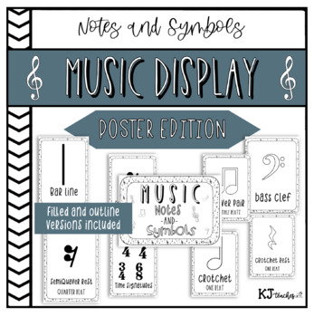 Preview of Music Notes and Symbols Display- Poster Edition