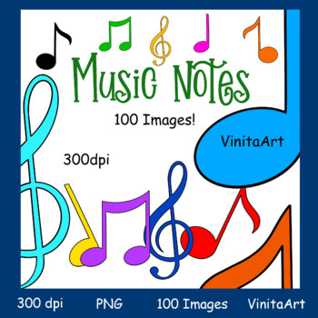 Preview of Music Notes clipart, Commercial Use, 100 Images, high resolution