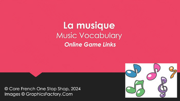 Preview of Music Vocabulary: Online Game Links