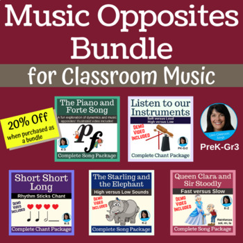 Preview of Music Opposites Bundle | Five Original Song Packages