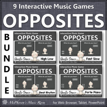 Preview of Halloween Music Opposites Interactive Music Games BUNDLE {Ghostie Dance}